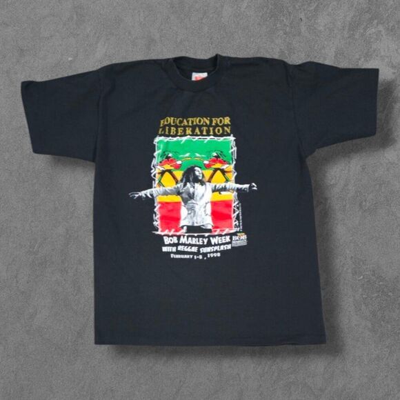 Vintage Bob Marley Single Stitch Education For Liberation Sun Island Shi… - Picture 1 of 7